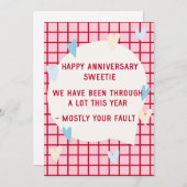 Moppertige verjaardagskaart voor man bedankkaart (Voorkant / Achterkant)