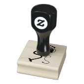 Moppertje stofzuiger cartoon humor rubberstempel (Stempel)