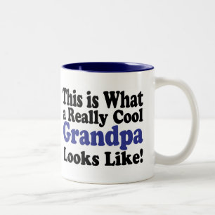 Moppertje voor Coole Opa Tweekleurige Koffiemok