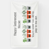 Moppertuinier Citaten met Naam voor Gepensioneerde Spandoek (Verticaal)