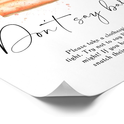 Moppie pompoen - zeg niet baby Poster (Hoek)