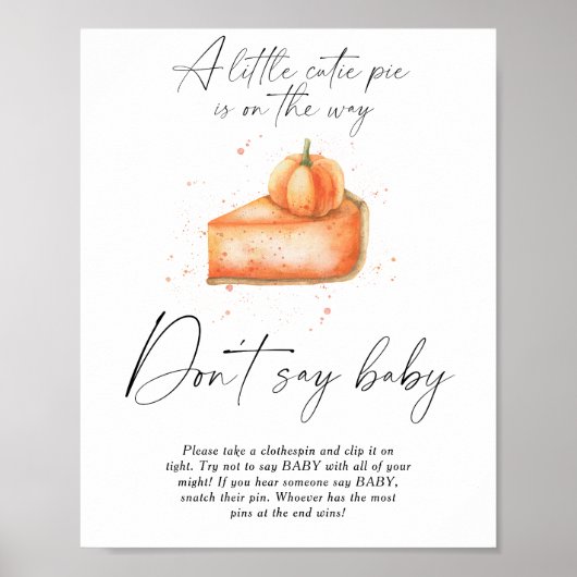 Moppie pompoen - zeg niet baby Poster (Voorkant)