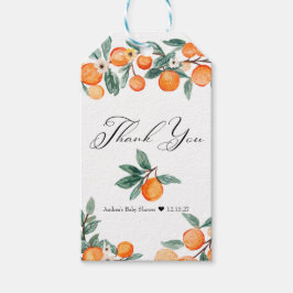 Moppie | Sinaasappel babyshower bedankbriefje Cadeaulabel