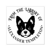 Moppig Hondengezicht “Uit de bibliotheek van” Boek Zelfinktende Stempel (Design)