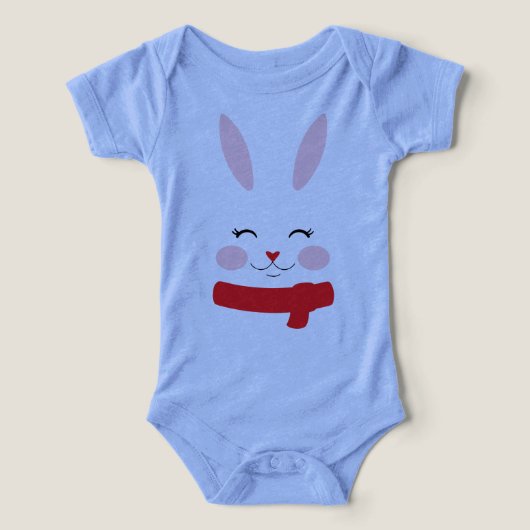 Moppig Konijn Gezicht Baby - Baby Bodysuit (Design voorkant)