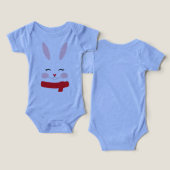 Moppig Konijn Gezicht Baby - Baby Bodysuit (Ontwerp Voorkant & Achterkant)