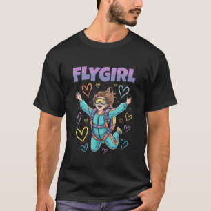 Moppig Meisje Dat Parachutespringen Doet Springt G T-shirt