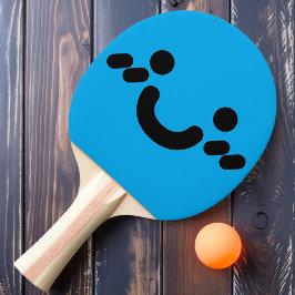 Moppig Smiley Gezicht Blauwe Ping Pong Paddle Tafeltennisbatje