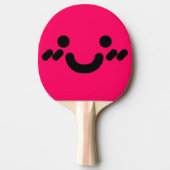 Moppig Smiley Gezicht Roze Ping Pong Batje (Voorkant)