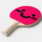 Moppig Smiley Gezicht Roze Ping Pong Batje (Voorkant Gekanteld)