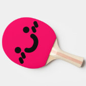 Moppig Smiley Gezicht Roze Ping Pong Batje (Zijkant)
