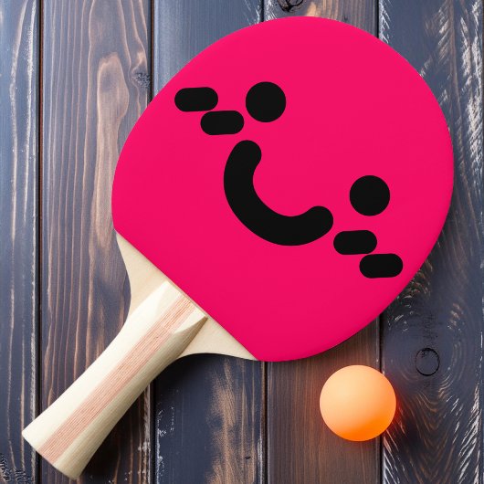 Moppig Smiley Gezicht Roze Ping Pong Batje