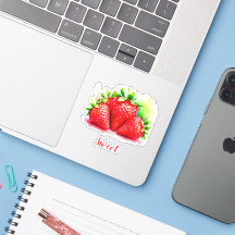 Moppige Aardbei Stickers - Zoete en Sappige Vrucht