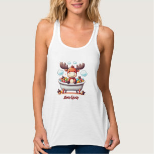 Moppige babyspoor Tijgerbad Tijd Cartoon Illustrat Tanktop