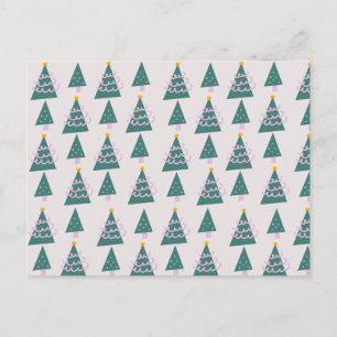 Moppige Bomen Doodles Roze Groen Briefkaart