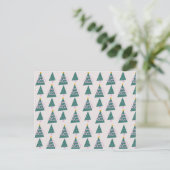 Moppige Bomen Doodles Roze Groen Briefkaart (Staand voorkant)