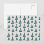 Moppige Bomen Doodles Roze Groen Briefkaart (Voorkant / Achterkant)