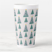 Moppige Bomen Doodles Roze Groen Latte Mok (Voorkant)