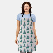 Moppige Bomen Doodles Roze Groen Schort (Gedragen)