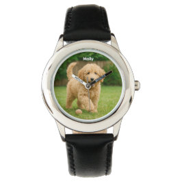 Moppige Doodle-hond Kid's Gepersonaliseerde Horloge