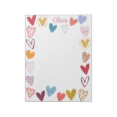 Moppige Doodle Krabbel Hartjes Frame Notitieblok (Linkerzijde)