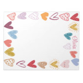 Moppige Doodle Krabbel Hartjes Frame Notitieblok (Voorkant)