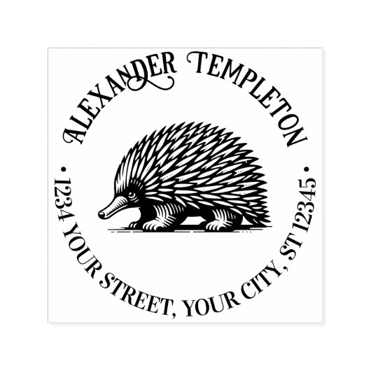 Moppige Gevederde Mierenegel Australië Naam Retour Zelfinktende Stempel (Design)