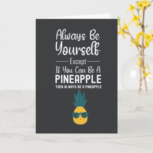 Moppige Grappige Ananas Kaarten Humor Fruit Eten (Gele Bloem)