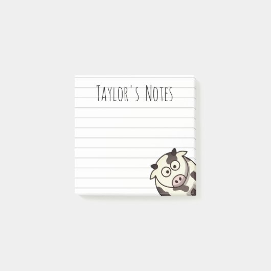 Moppige Grappige Cartoon Koe Post-it Notities Post-it® Notes (Voorkant)