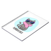 Moppige Grappige Elegante Kattengrap Notitieboek (Linkerzijde)