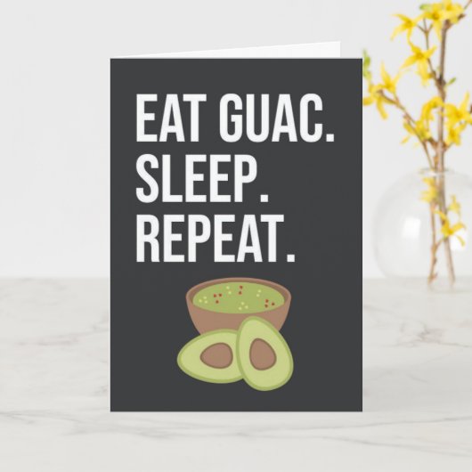 Moppige Grappige Guacamole Kaarten Avocado Fruit H (Gele Bloem)