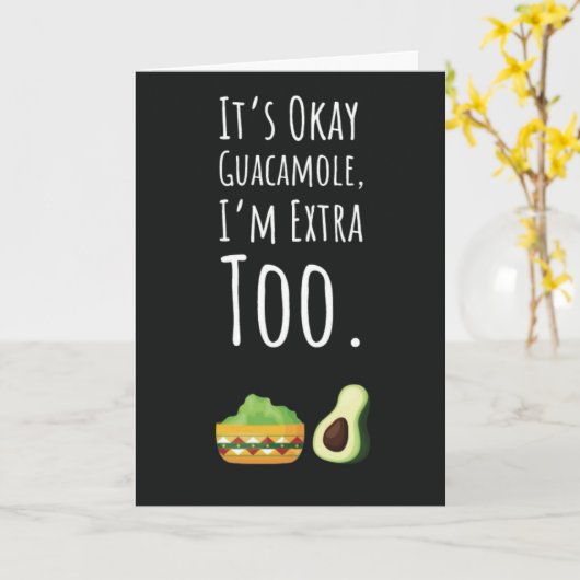 Moppige Grappige Guacamole Kaarten Guac Humor Avoc (Gele Bloem)