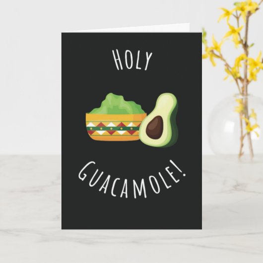 Moppige grappige heilige guacamole kaarten Avocado (Gele Bloem)