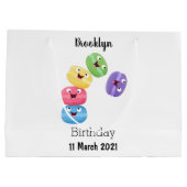 Moppige grappige macarons cartoonillustratie groot cadeauzakje (Achterkant)