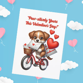 Moppige Grappige Puppyliefde Hartjes Valentijnkaar Feestdagenkaart