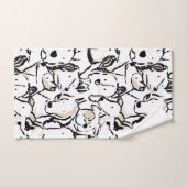 Moppige Hond Doodle Huisdier Schets - Zwart en Wit Bad Handdoek (Handdoek)