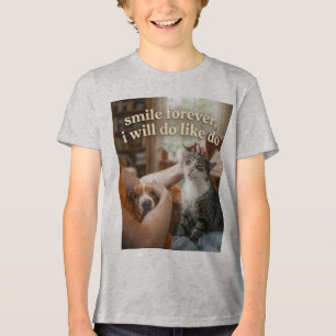 Moppige hond en kat die geaaid worden Funny Quote Tri-Blend Shirt