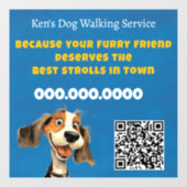 Moppige Hond Wandelen Raamsticker (Vel)