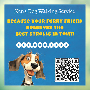 Moppige Hond Wandelen Raamsticker