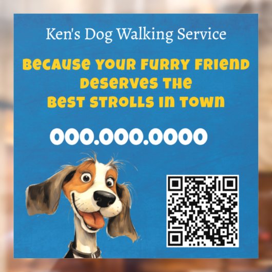 Moppige Hond Wandelt Raamsticker (Vel 2)