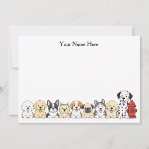 Moppige Honden & Brandkranen Plat Notitiekaart