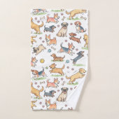 Moppige honden die overal spelen bad handdoek (Handdoek)