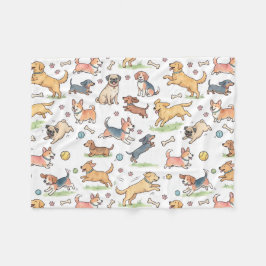 Moppige honden die overal spelen fleece deken