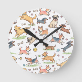 Moppige honden die overal spelen ronde klok