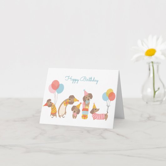 Moppige honden feest kaart (Kleine Plant)