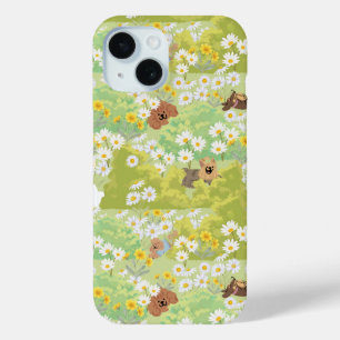 Moppige Honden Met Madeliefjes Naadloos Patroon iPhone 15 Case