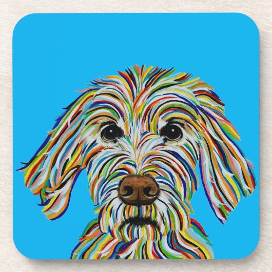 MOPPIGE HONDEN ONDERLEGGER BIER ONDERZETTER (Voorkant)