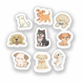 Moppige Hondenstickers – Verzameling Puppy Sticker