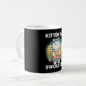 Moppige Kat Krachttraining Gym Motivatie Dier Koffiemok (Voorkant links)