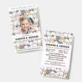 Moppige Katten Aangepaste Moderne Foto Kinder Iden Badge (Voor- en achterkant)
